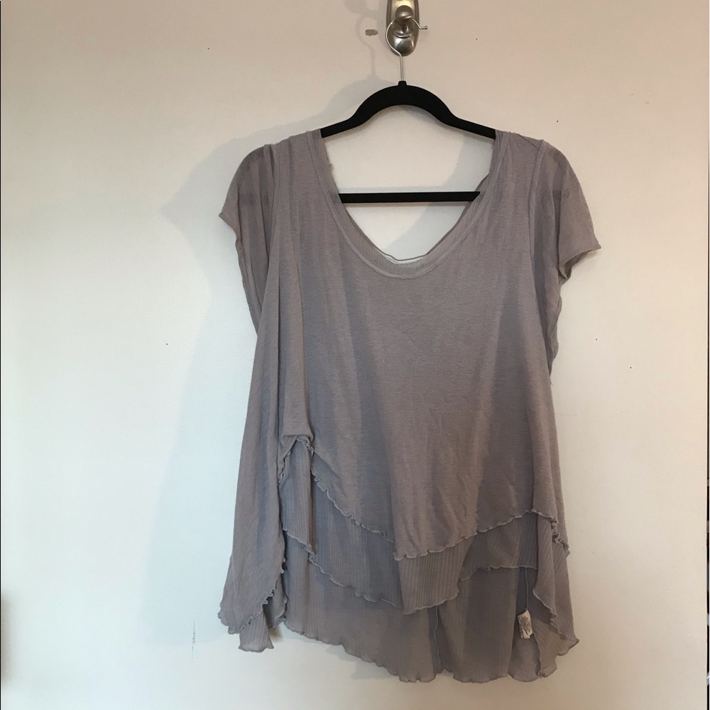 Gray flowy free people shirt